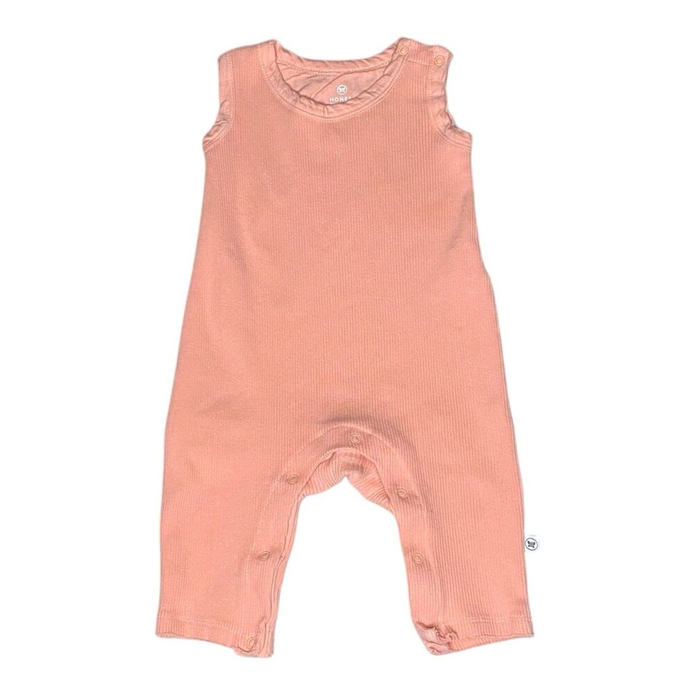 Honest Baby Orange Gender Neutral Ribbed Sleeveless Organic Jumpsuit Size 3-6M